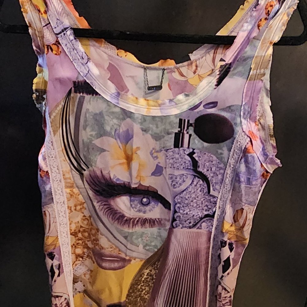Custo Barcelona multi colored silk tank size M